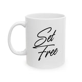 Faith Culture - Set Free Christian Mug, 11oz & 15oz | Bold Faith-Inspired Coffee Cup