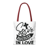 Faith Culture - Serve One Another in Love Christian Tote Bag - Galatians 5:13 Bible Verse