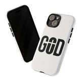 Faith Culture – GOD with Cross Christian Tough Phone Case iPhone 15 Glossy