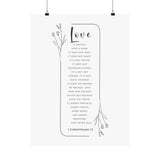Faith Culture Love Is Patient 1 Corinthians 13 Christian Matte Poster | Love Never Fails Scripture Wall Art Print 18″ x 24″ Matte