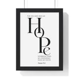 My Hope framed Bible verse wall art inspired by Psalm 71:5, black frame with black and white scripture typography