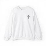 Peace and Cross Christian Unisex Crewneck Sweatshirt White