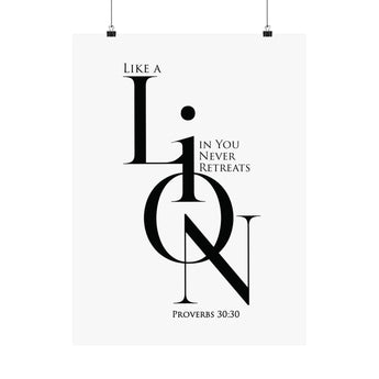 Faith Culture Like a Lion in You Proverbs 30:30 Christian Matte Poster | Minimalist Scripture Wall Art Print