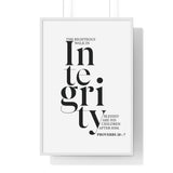 Faith Culture - Proverbs 20:7 Christian Scripture Wall Art Walk in Integrity 24″ x 36″ White