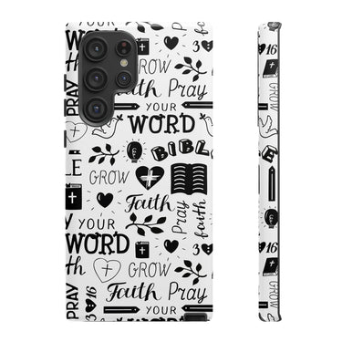 Prayer and Faith Christian Tough Phone Cases Samsung Galaxy S22 Ultra Glossy