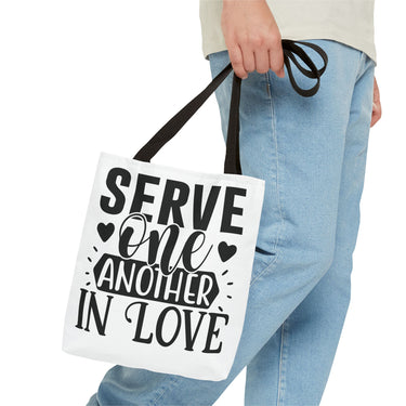 Faith Culture - Serve One Another in Love Christian Tote Bag - Galatians 5:13 Bible Verse