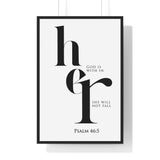 Close view of Psalm 46:5 God Is Within Her typography