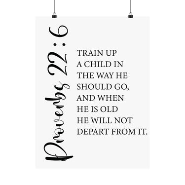 Faith Culture - Train Up a Child Christian Poster Proverbs 22:6 Scripture Wall Art