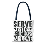 Faith Culture - Serve One Another in Love Christian Tote Bag - Galatians 5:13 Bible Verse