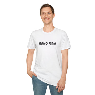 Faith Culture – Stand Firm Unisex T-Shirt – White | Christian Encouragement Tee Inspired by 1 Corinthians 16:13
