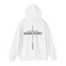 Freedom in Christ Back Print Christian Hoodie | Galatians 5:1 Scripture Apparel White