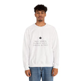 Faith Culture – True North Strong & Free Crewneck Sweatshirt – White | Minimalist Canadian Anthem Pullover
