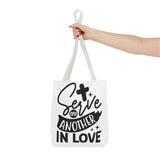 Faith Culture - Serve One Another in Love Christian Tote Bag - Galatians 5:13 Bible Verse