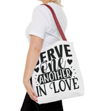Faith Culture - Serve One Another in Love Christian Tote Bag - Galatians 5:13 Bible Verse