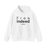Free Indeed Abstract Christian Hoodie | John 8:36 Bible Verse Apparel White