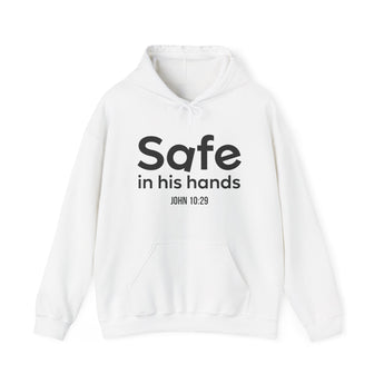 Faith Culture Safe in His Hands Hoodie | John 10:29 Christian Father’s Day Gift