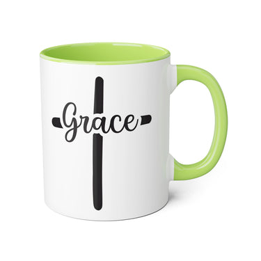 Faith Culture - Grace at the Cross - Christian Accent Coffee Mug, 11oz Light Green 11oz