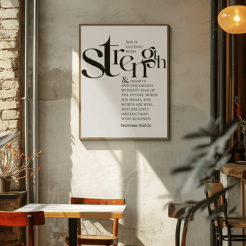 Faith Culture - Christian Home Décor - Strength and Dignity - Proverbs 31:25-26  Wall Art