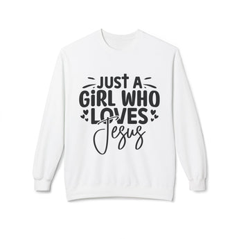 Faith Culture - Just a Girl Who Loves Jesus Christian Sweatshirt White