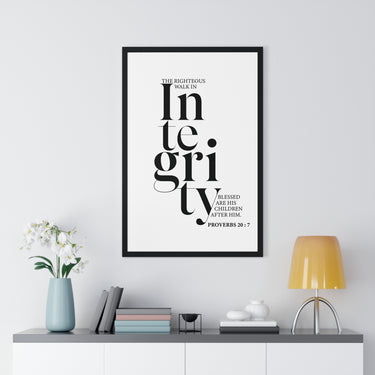 Faith Culture - Proverbs 20:7 Christian Scripture Wall Art Walk in Integrity