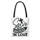 Faith Culture - Serve One Another in Love Christian Tote Bag - Galatians 5:13 Bible Verse