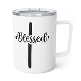 Faith Culture – Blessed Cross – Christian Coffee and Tea Mug, 10oz 10oz White