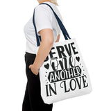 Faith Culture - Serve One Another in Love Christian Tote Bag - Galatians 5:13 Bible Verse