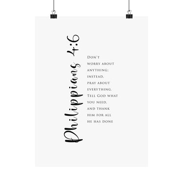 Faith Culture Philippians 4:6 Christian Matte Poster | Prayer Scripture Print 12" x 16" Matte