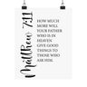 Faith Culture - Matthew 7:11 Christian Poster God Gives Good Things Scripture Wall Art 8" x 10" Matte
