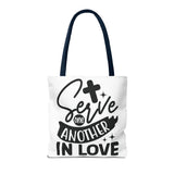 Faith Culture - Serve One Another in Love Christian Tote Bag - Galatians 5:13 Bible Verse