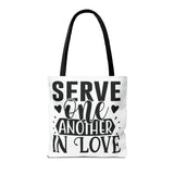 Faith Culture - Serve One Another in Love Christian Tote Bag - Galatians 5:13 Bible Verse