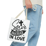 Faith Culture - Serve One Another in Love Christian Tote Bag - Galatians 5:13 Bible Verse