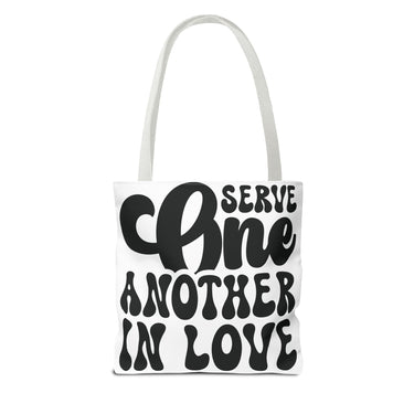 Faith Culture - Serve One Another in Love Christian Tote Bag - Inspirational Bible Verse Galatians 5:13