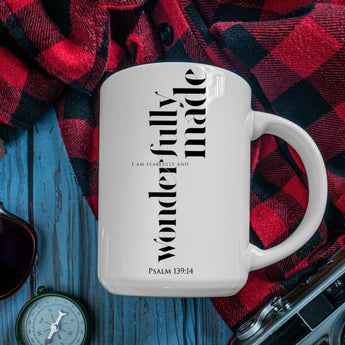 Faith Culture - Fearfully and Wonderfully Made - Psalm 139:14 Christian Ceramic Mug 15oz