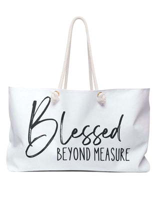 Blessed Beyond Measure Weekender Tote Bag | Christian Travel Bag 24" × 13"