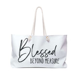 Faith Culture - Blessed Beyond Measure - Christian Weekender Tote Bag 24" × 13"