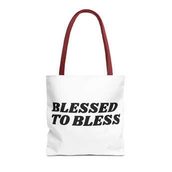 Faith Culture - Blessed to Bless Christian Tote Bag Thanksgiving Gift Inspirational Carryall 16" × 16'' Red
