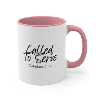 Faith Culture - Called to Serve - Galatians 5:13 Christian Accent Coffee Mug 11oz Pink