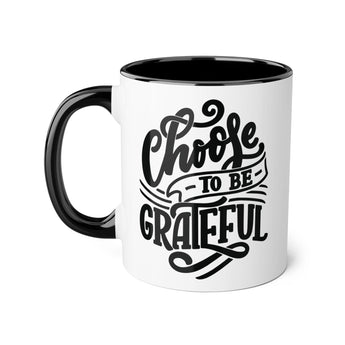 Faith Culture - Choose to Be Grateful - Christian Thanksgiving Accent Mug, 11oz Black 11oz