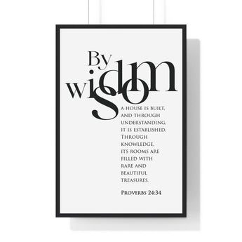 A Little Sleep, A Little Slumber Framed Wall Art | Proverbs 24:34 24″ x 36″ Black