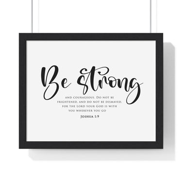 Faith Culture - Christian Home Décor - Be Courageous - Joshua 1:9 Wall Art 14″ x 11″ Black