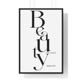 Faith Culture - Christian Home Décor - Crown of Beauty Instead of Ashes - Isaiah 61:3 Wall Art 24″ x 36″ Black