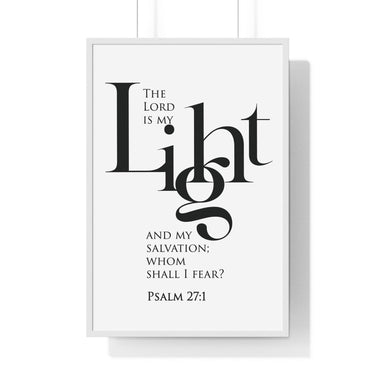 Faith Culture - Christian Home Décor - The Lord is My Light and My Salvation - Psalm 27:1 Wall Art 24″ x 36″ White