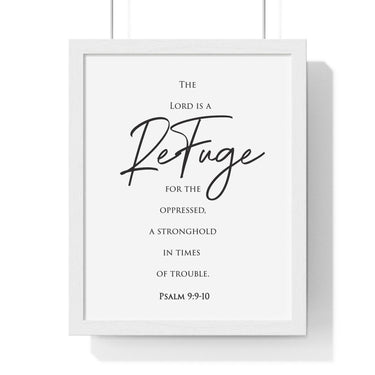 Faith Culture - Divine Sanctuary - Psalm 9:9-10 - Christian Wall Art 11″ x 14″ White