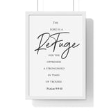 Faith Culture - Divine Sanctuary - Psalm 9:9-10 - Christian Wall Art 12″ x 18″ White
