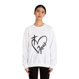 Faith Culture - Eternal Love - Christian Unisex Heavy Blend™ Crewneck Sweatshirt White