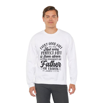 Faith Culture - Father of Lights - Christian Unisex Heavy Blend™ Crewneck Sweatshirt White