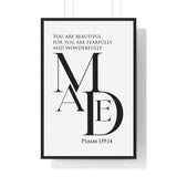Faith Culture - "Fearfully and Wonderfully Made" - Psalm 139:14 Christian Vertical Framed Wall Art