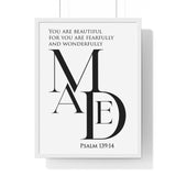 Faith Culture - "Fearfully and Wonderfully Made" - Psalm 139:14 Christian Vertical Framed Wall Art