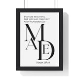 Faith Culture - "Fearfully and Wonderfully Made" - Psalm 139:14 Christian Vertical Framed Wall Art